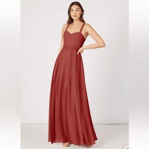 Azazie Simoan Terracotta Bridesmaids Dress, Size A12